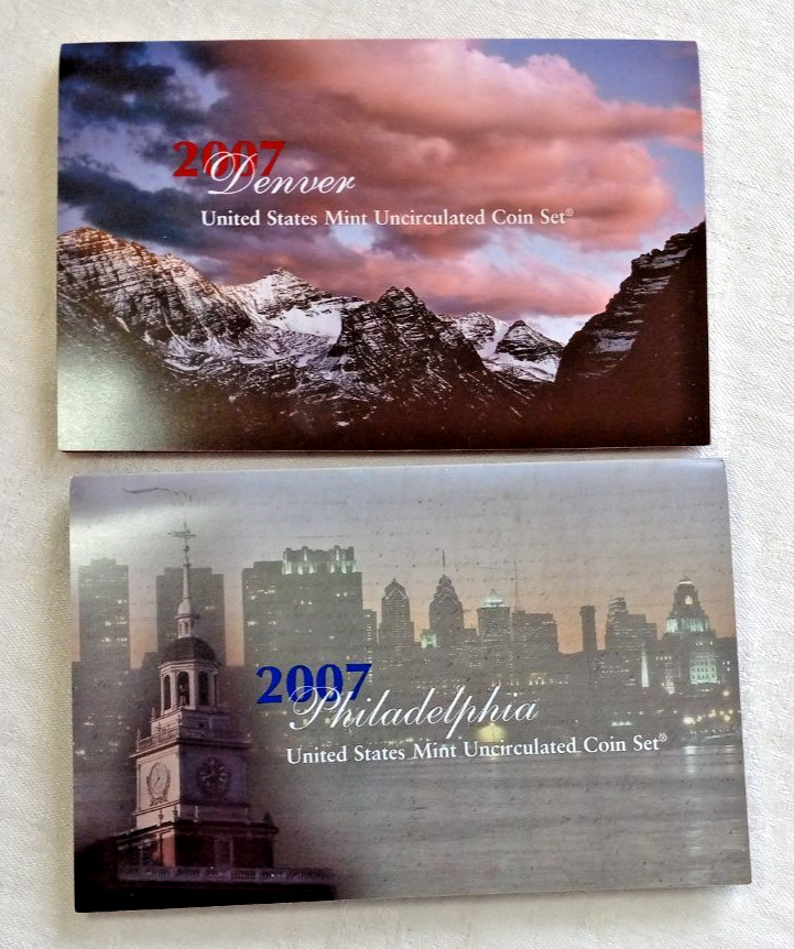 2007 US Mint Uncirculated Coin Sets Philadelphia & Denver Mints