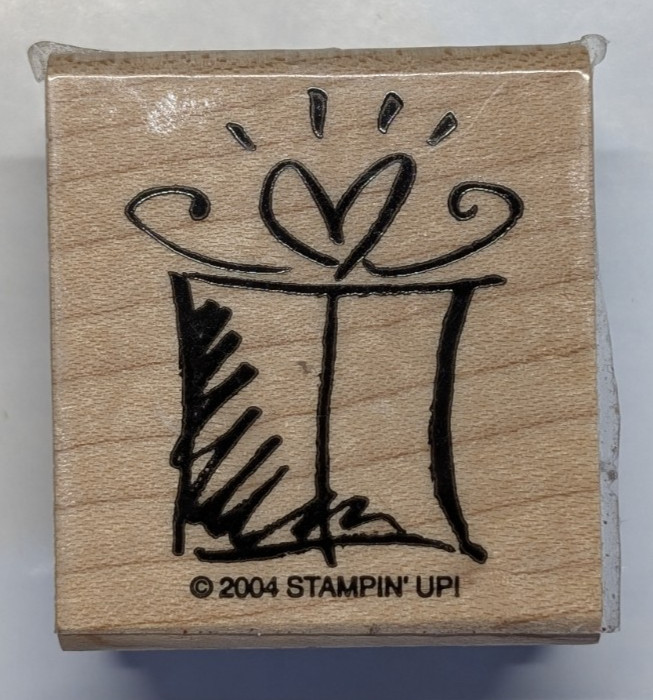 Wood/Rubber Stamp "Present, Gift" Holidays