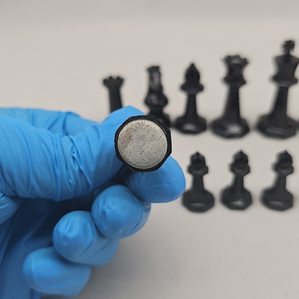 Replacement Drueke Chess Pieces: Black Octagonal Plastic Weighted, 16 Pieces