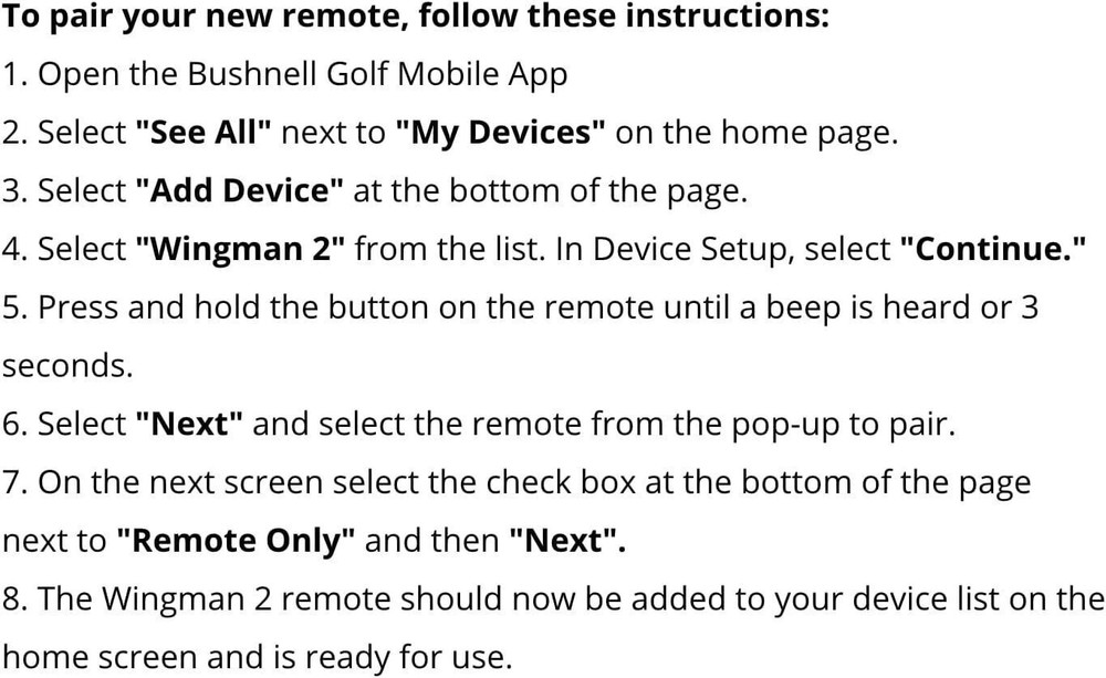 Replacement Remote for Wingman 2 GPS Speaker - Also Compatible with Wingman 1