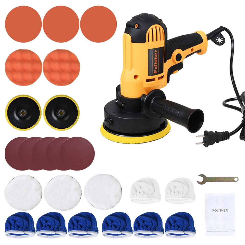 Car Polisher Buffer Sander 700W Auto Polishing Machine + 5" Pad Bonnet Kit Set