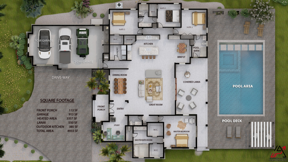 BLUEPRINTS CONTEMPORARY HOUSE PLAN ARCHUP #118