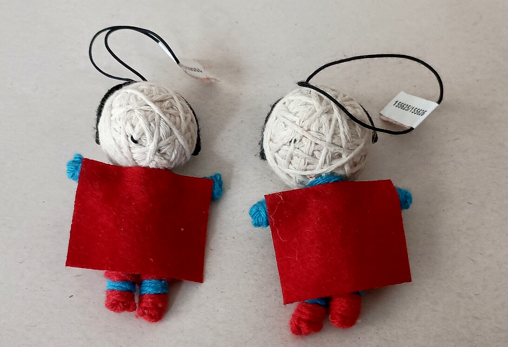 2 DC Superman Voodoo String Doll Vending Figure Ornament NOS 2013 New