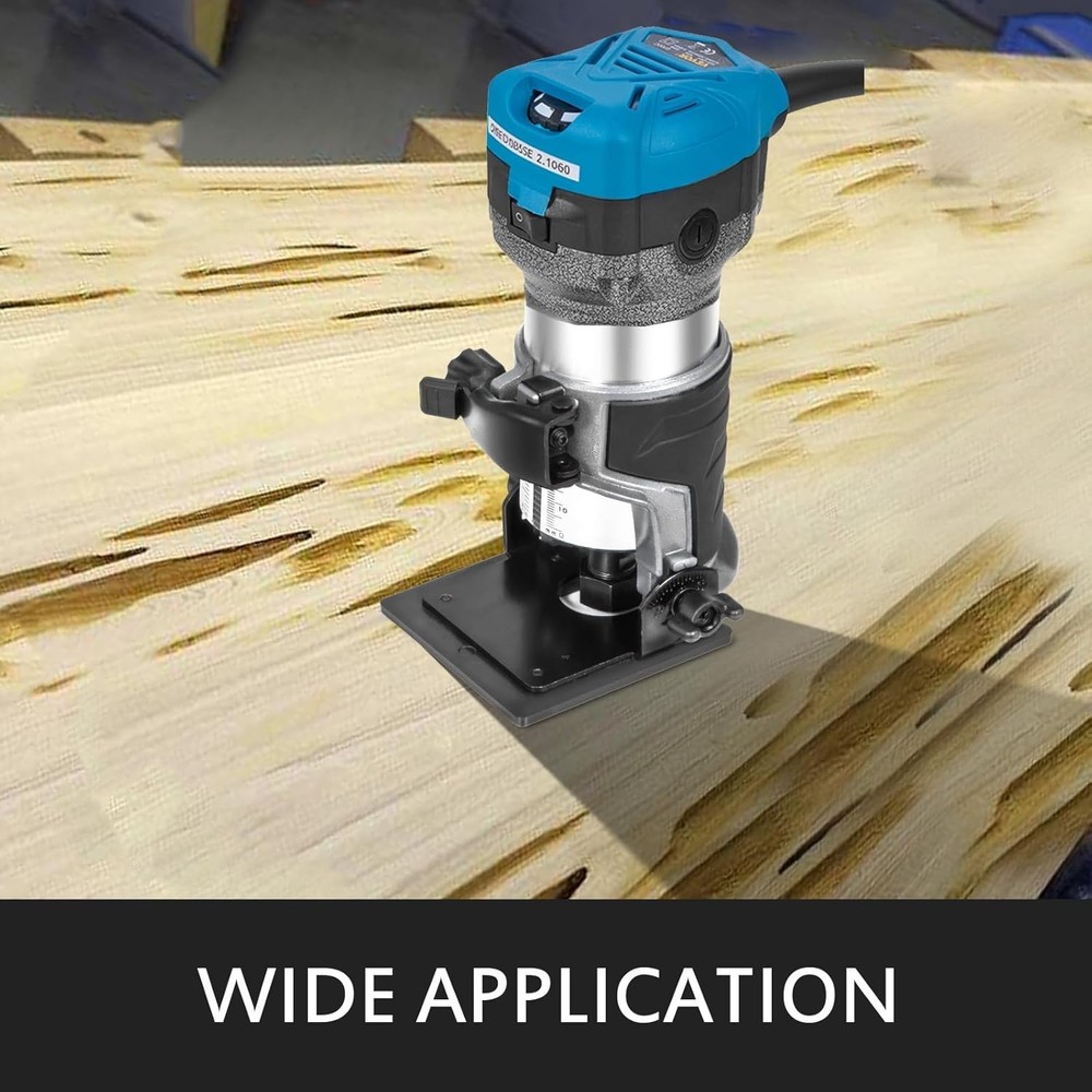 Compact router 1.25HP with fixed base, insert base and tilt base