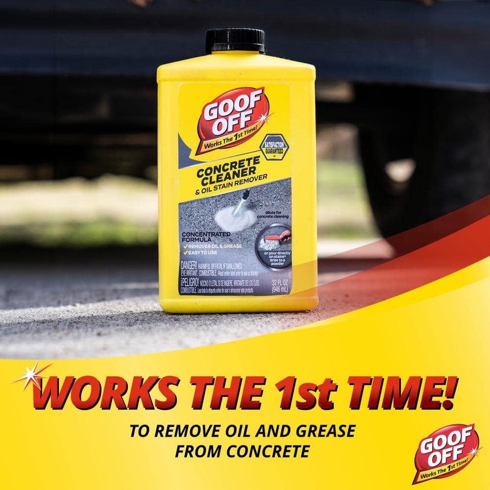 Goof Off Concrete Cleaner Oil Stain Remover 32 oz FG820 Driveway Garage Degrease