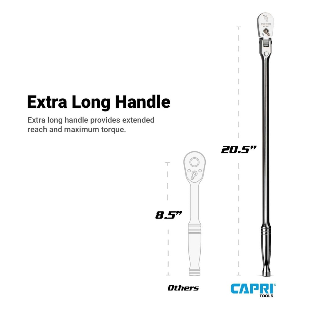 Capri Tools 3/8 90-Tooth Flex-Head Ratchet Chrome
