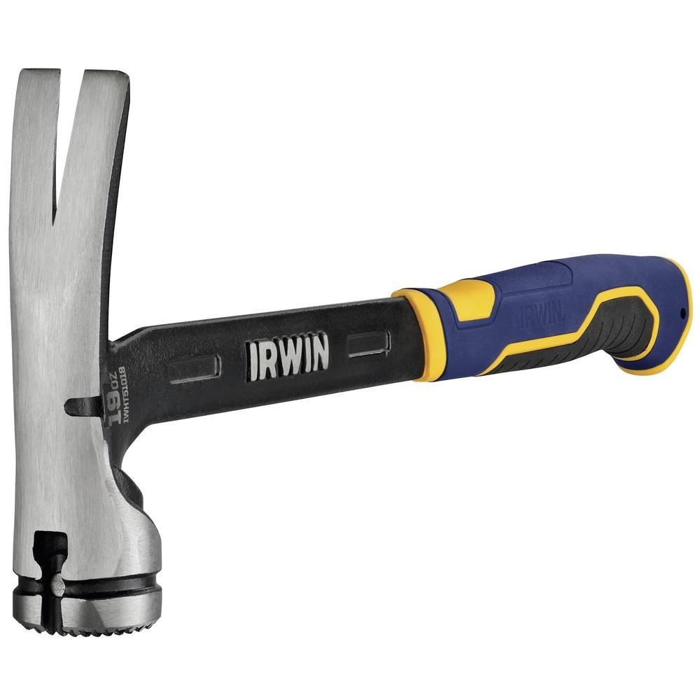 19 Oz Solid Steel Mason Framing Hammer Magnetic Nail Start Light Rubber Handle