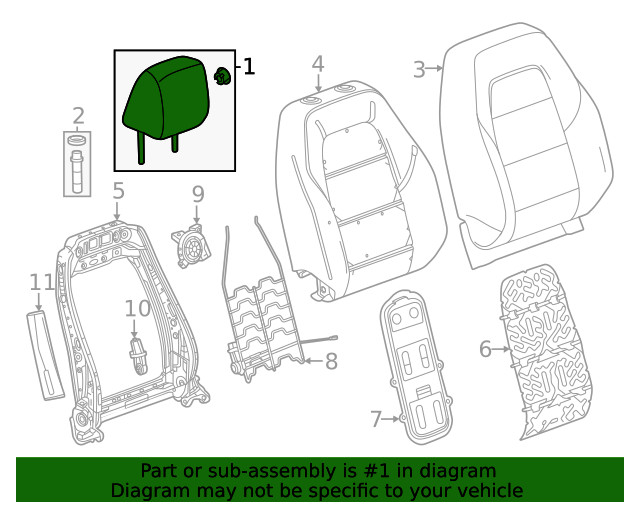 Genuine GM Headrest Outer 26452666
