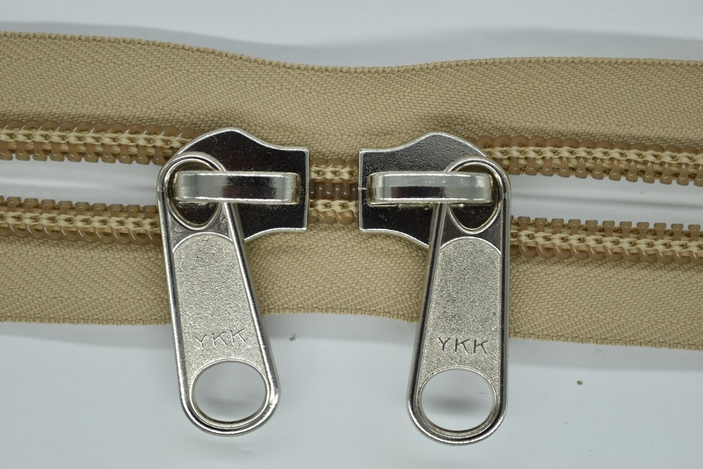 10MM X-Spiral Zipper - Beige 2 Silver Slide Module