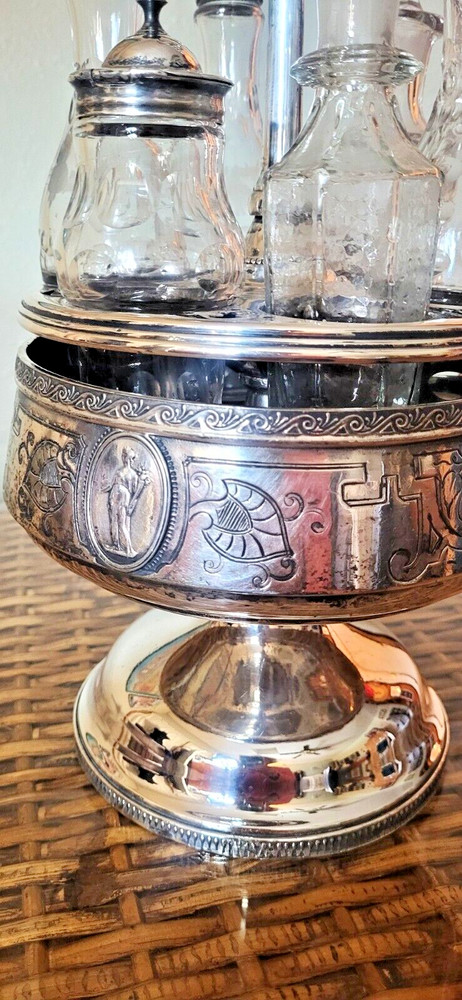 Victorian silver cruet set