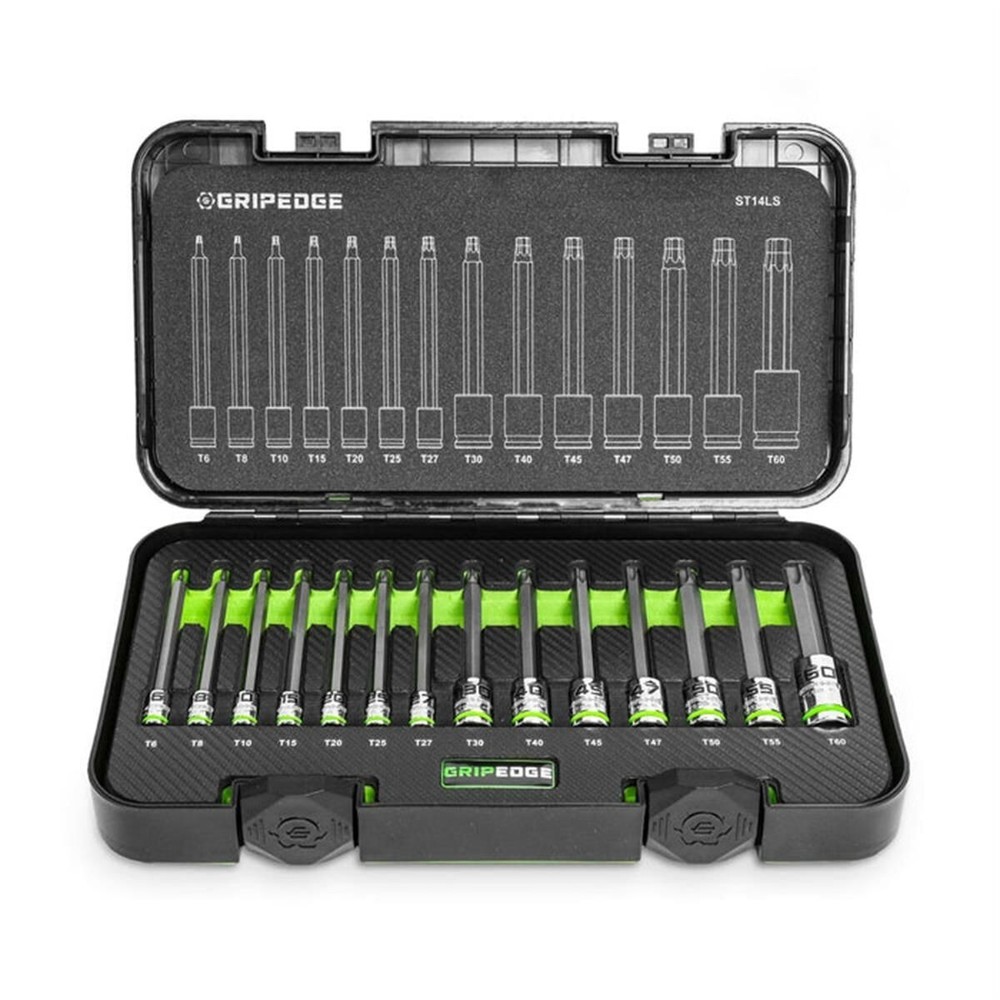 Grip Edge Tools ST14LS 14 Piece Long RPT Star Driver Set