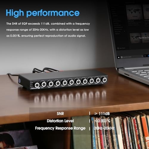 9-Band HiFi Stereo Equalizer Preamp | Audio Processor with Tone Controls | 111dB