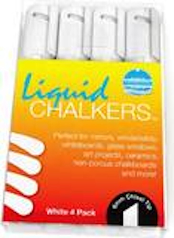 Paper & Twine Liquid Chalk Markers - Strong, Bold White, 4 Pack
