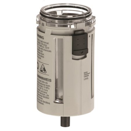 Aro 104320 Poly Bowl, Manual Drain,104320