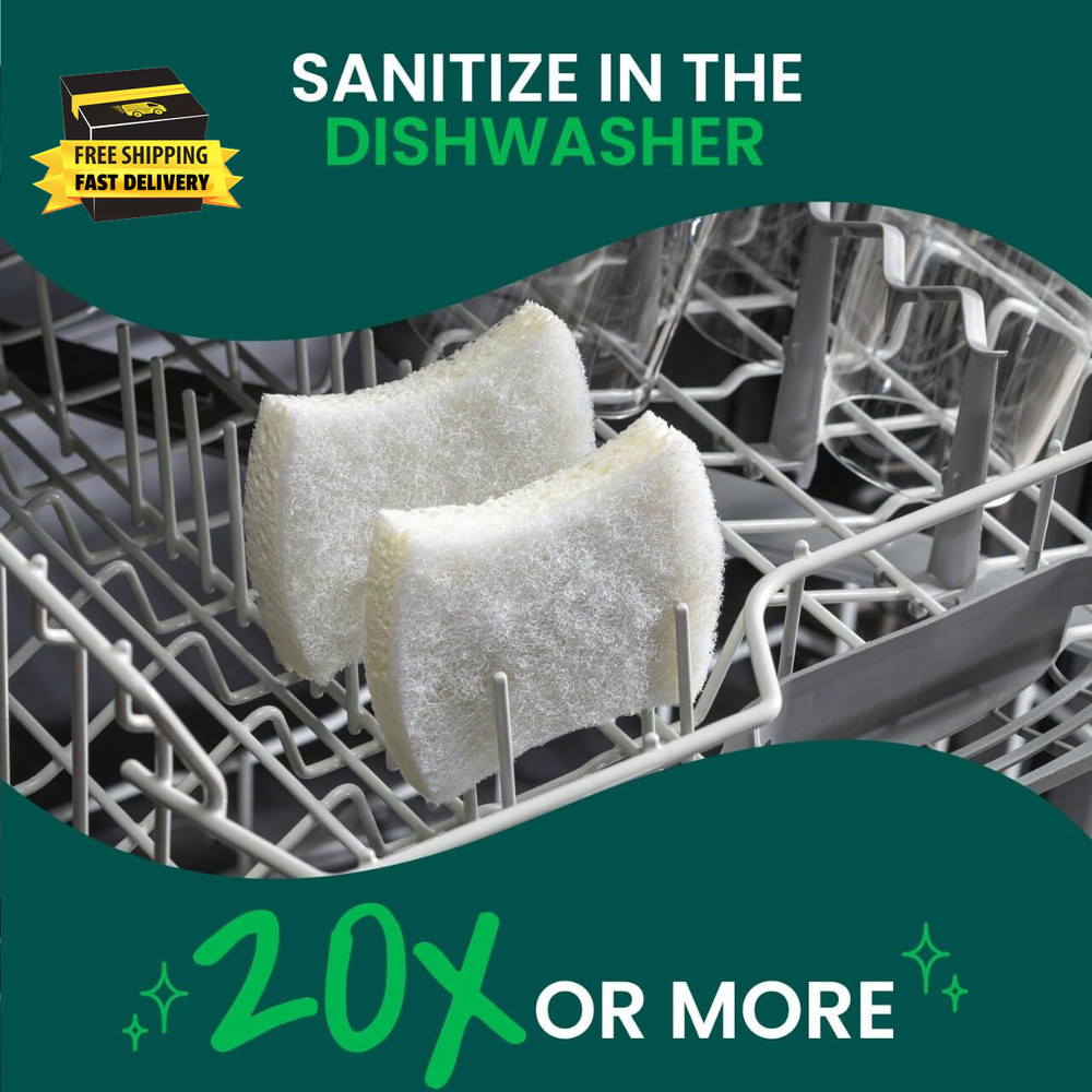 ® Greener Clean™ Non-Scratch Scrub Sponge, 6 Pack, 6 Units per Case ⭐️⭐️⭐️⭐️⭐️