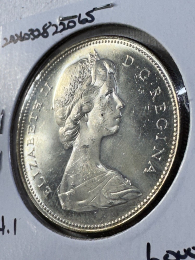 1965 Canada $1 Silver Coin Pointed 5 Large Beads