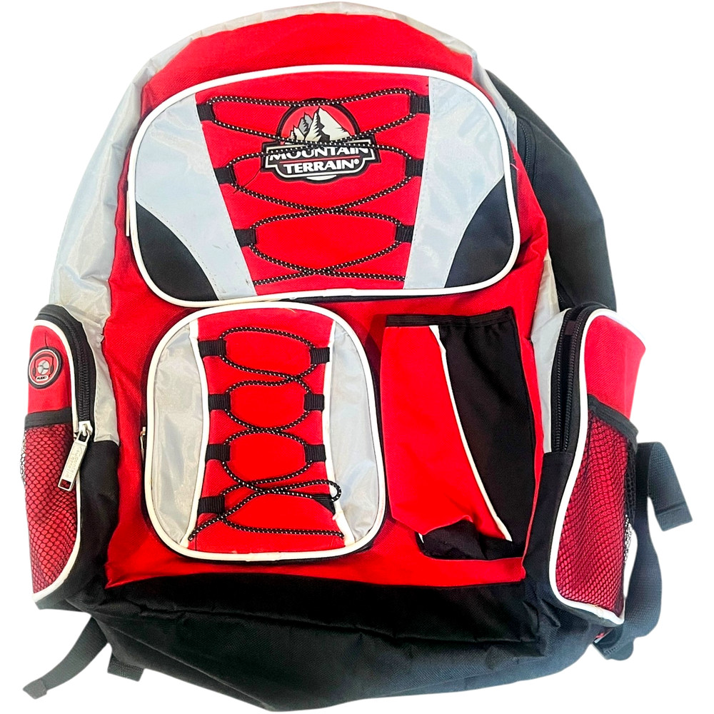 Mountain Terrain Backpack Red and Black Multi Pocket Back Pack