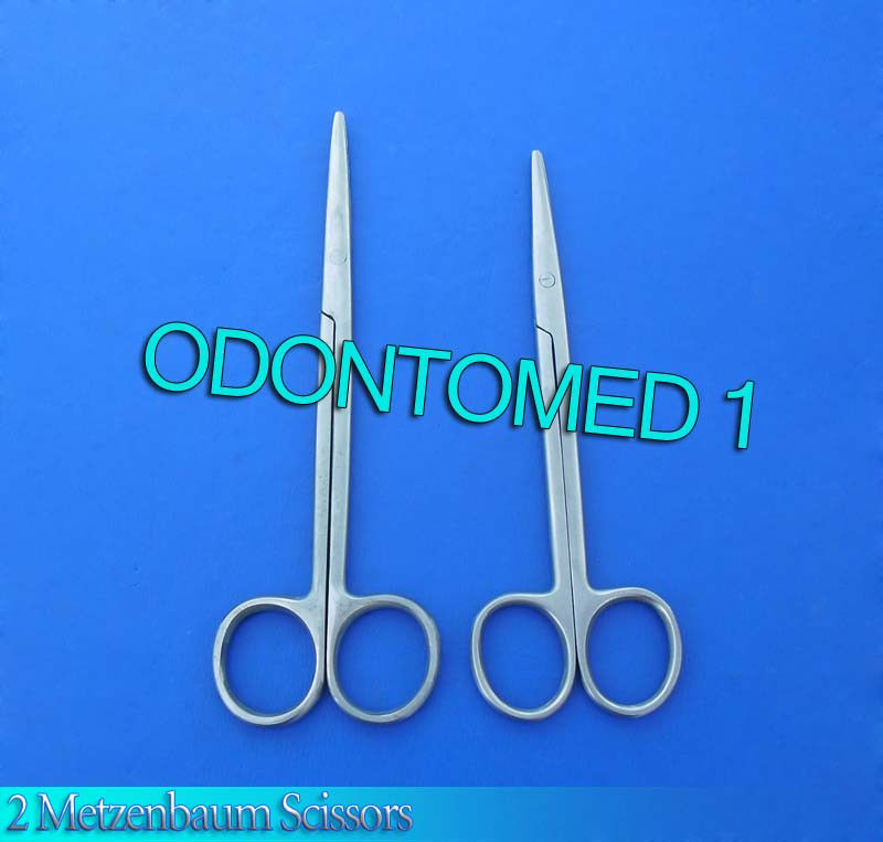 2 Metzenbaum Scissors 10"+12" Straight Surgical Instruments