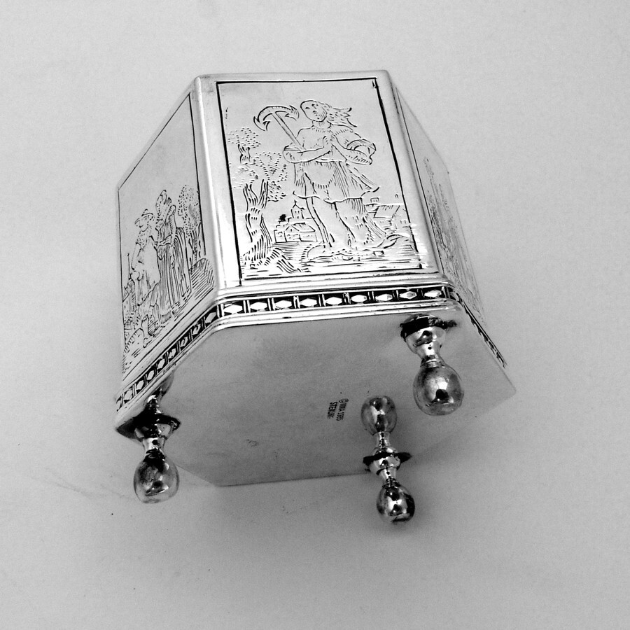 Hexagonal Dutch Marriage Wedding Box Sterling Silver MMA 1985