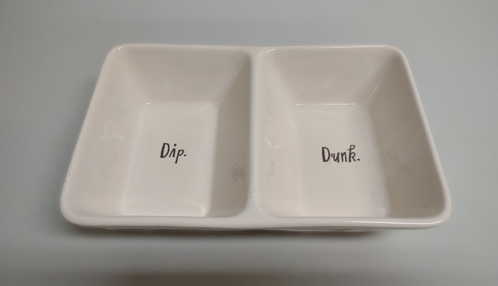 Rae Dunn Divided Dish "Dip./Dunk."