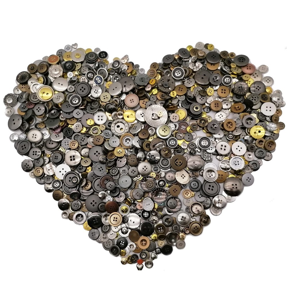 600-700Pcs Assorted Silver & Gold Craft Buttons Bulk Sewing Buttons