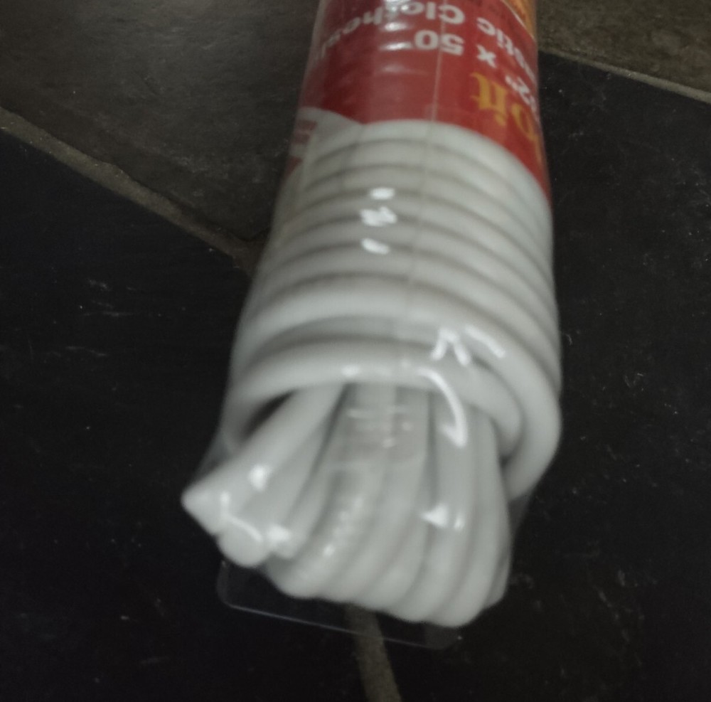 Plastic Clothes Line - White Rope Clothes Line String for Pulley 7/32" x 50FT