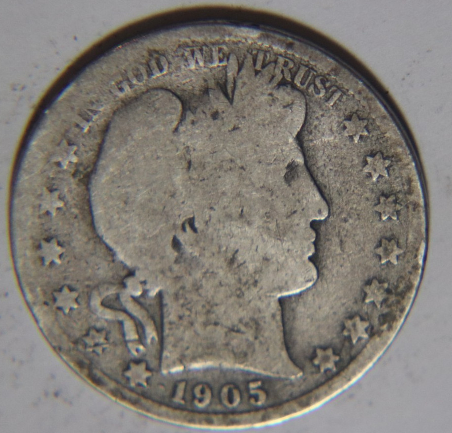 1905 P Barber Half Dollar 50C Cents Coin Silver