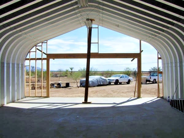 20x48x16 Engineered Steel Building Kit | DuroSPAN Clear-Span Arch Open DIY Ends