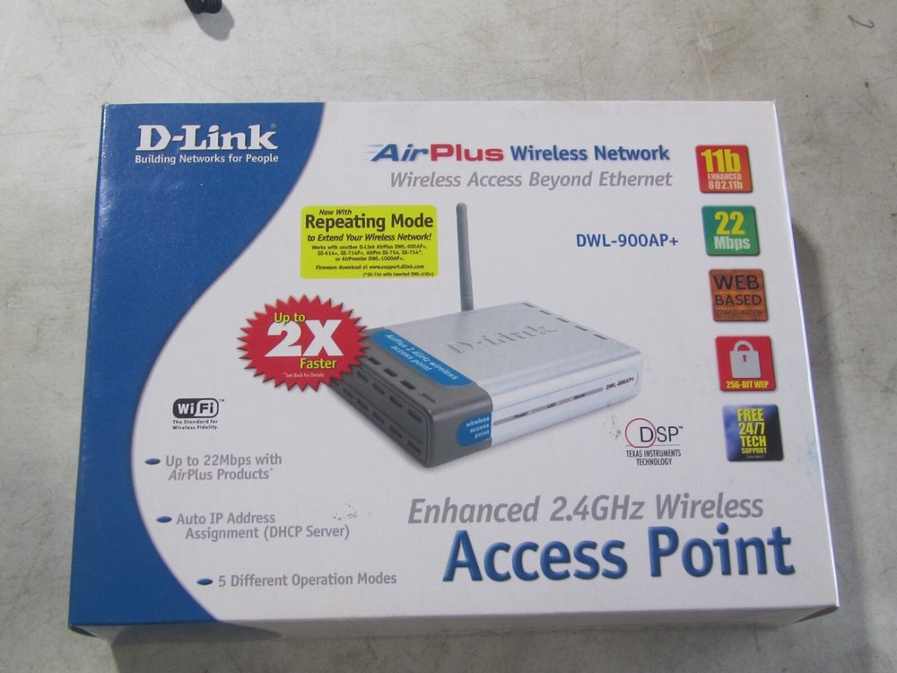 D Link AirPlus DWL-900AP+ Wireless 22MBPS Access Point