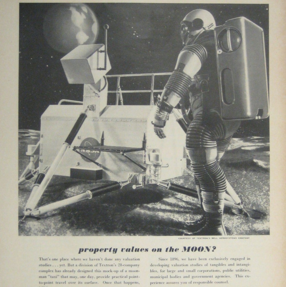 NASA Moon Lander Astronaut Property Values Advertisement Space Explore Print 196