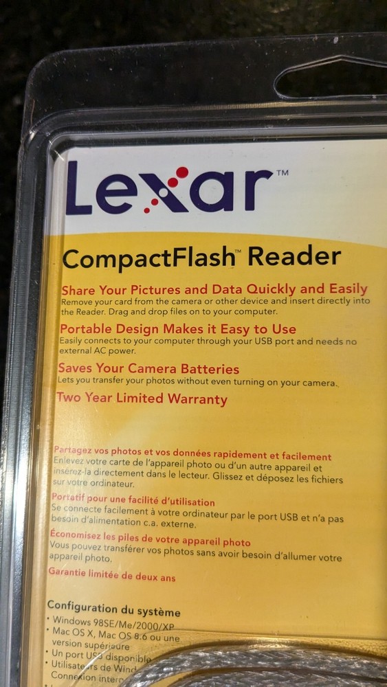 Lexar USB 2.0 Compact Flash Reader RW020-001 CompactFlash New In Package