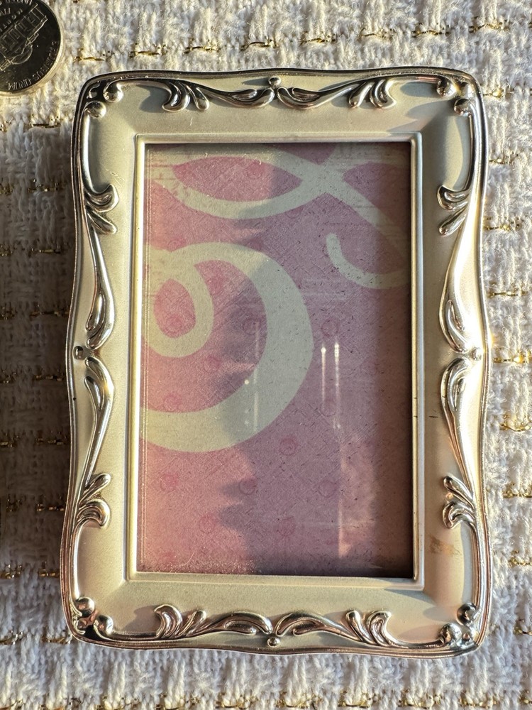 Miniature Photo Frames - 2 Silver Tone Picture Frames 4” X 3”
