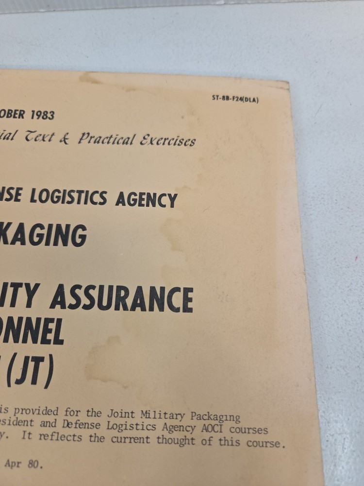 Joint Military Packaging Training Center 1983 Book