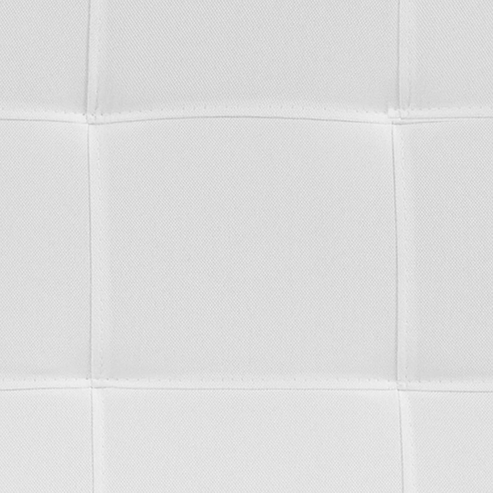 Elegant White Upholstered Full Size Headboard with Box Stitch Tufting