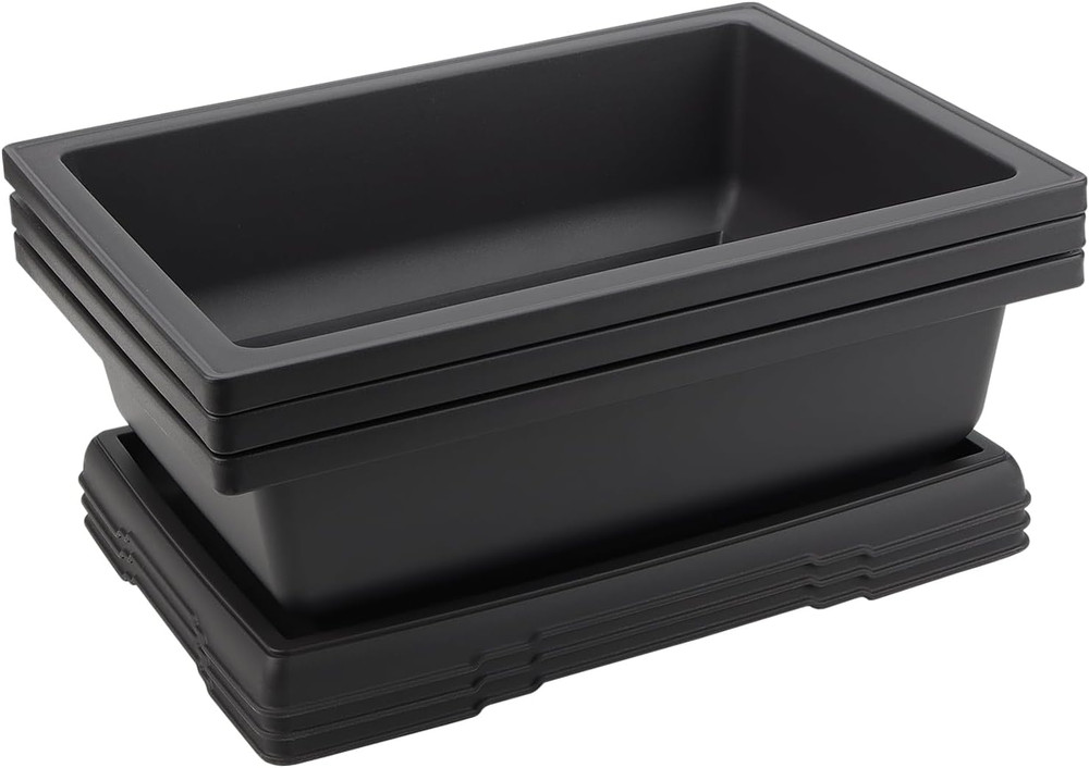 3 PCS 14X10 Inch Large Bonsai Training Pots, Rectangular Plastic Bonsai Training