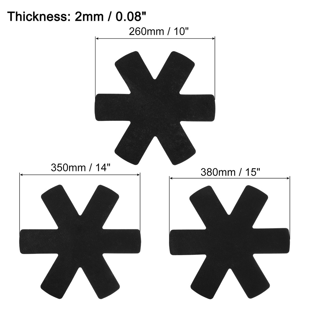 3pcs Pot and Pan Protectors for Stacking 3 Size Pot Separator Black