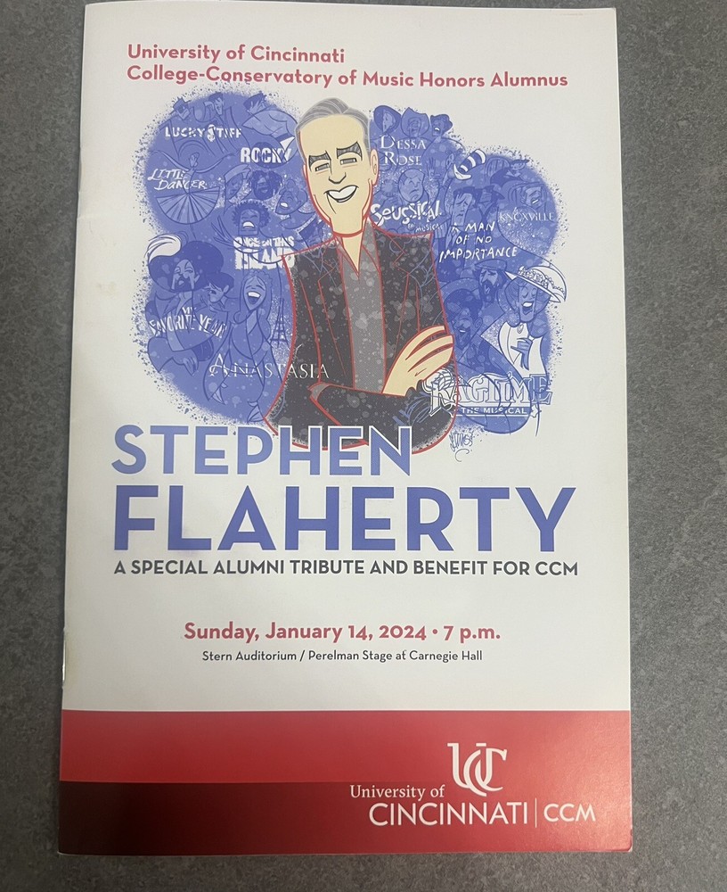 Carnegie Hall Program January 2024 UC CCM Alumni Tribute Stephen Flaherty