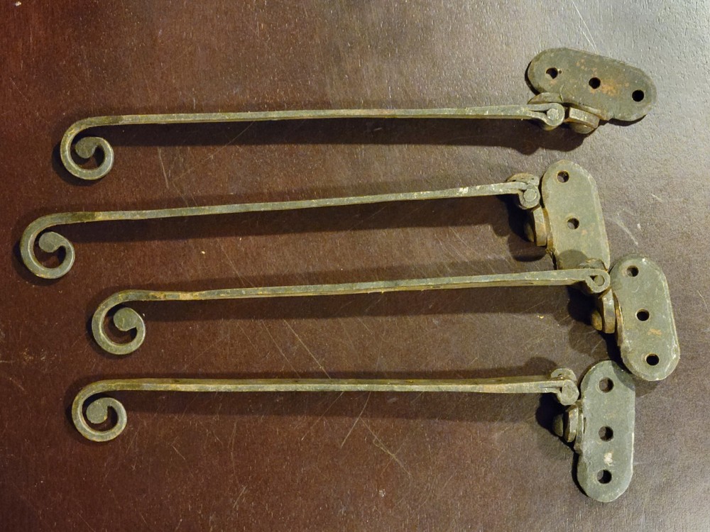 Antique Wrought Hinges with End Curl - FOUR!