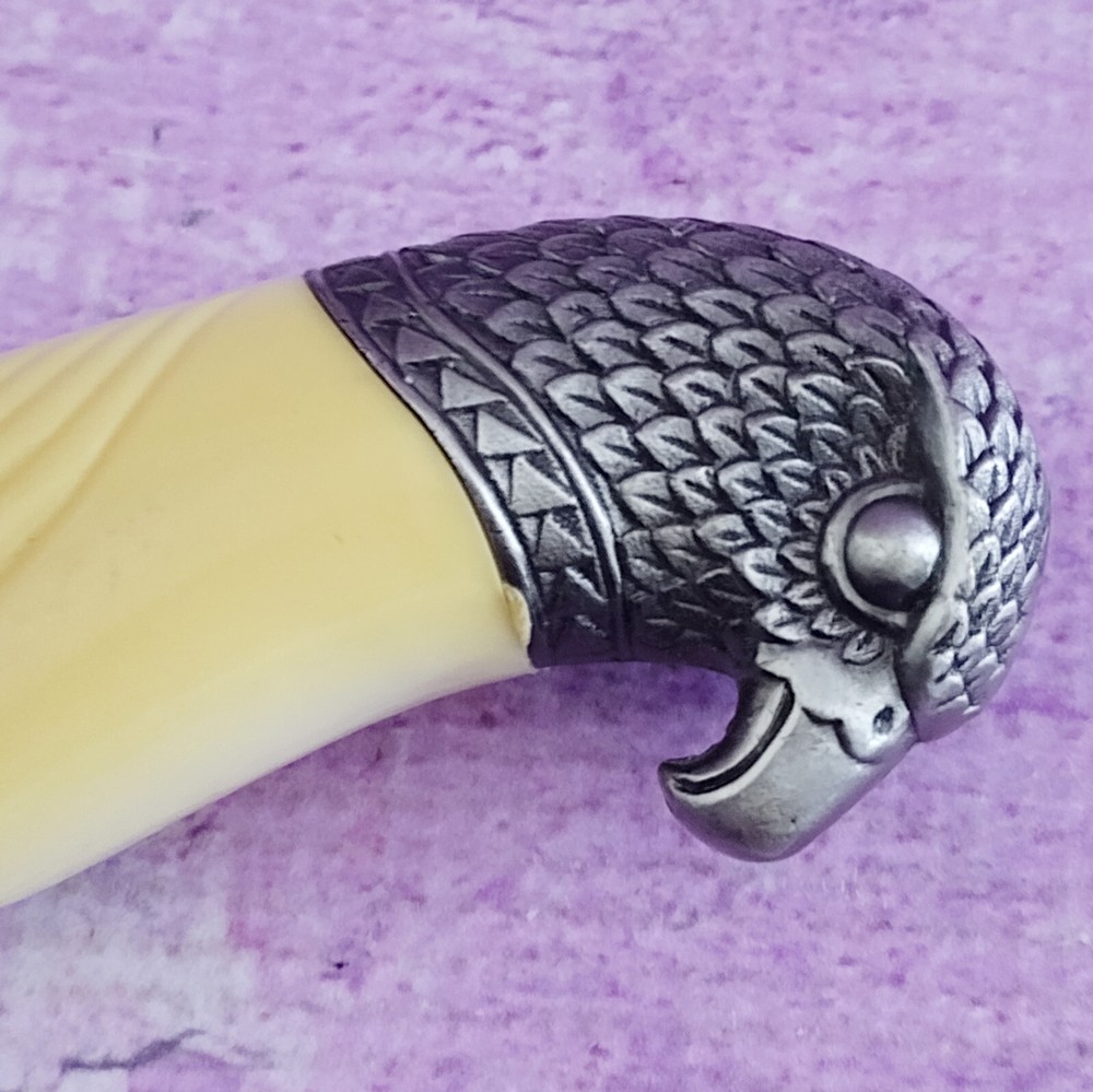 Etched Eagle Bayonet Fixed Blade Knife 6in with Sheath Box Eagle Handle Unique