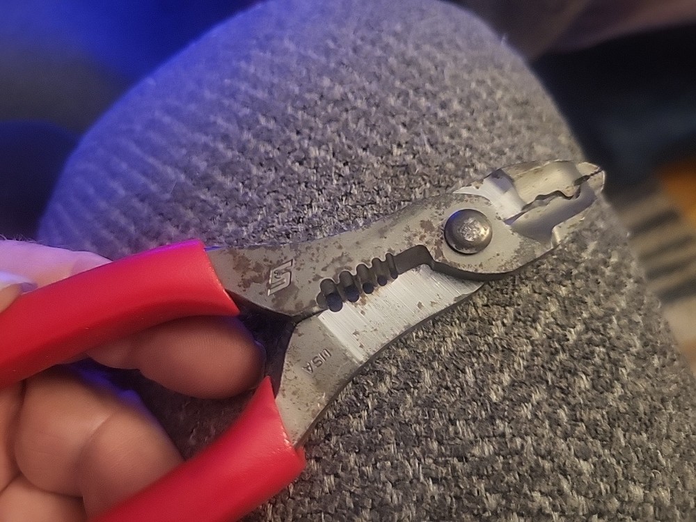 Snap-on Tools PWCS7ACF 7" long RED Wire Stripper Crimper Cutter