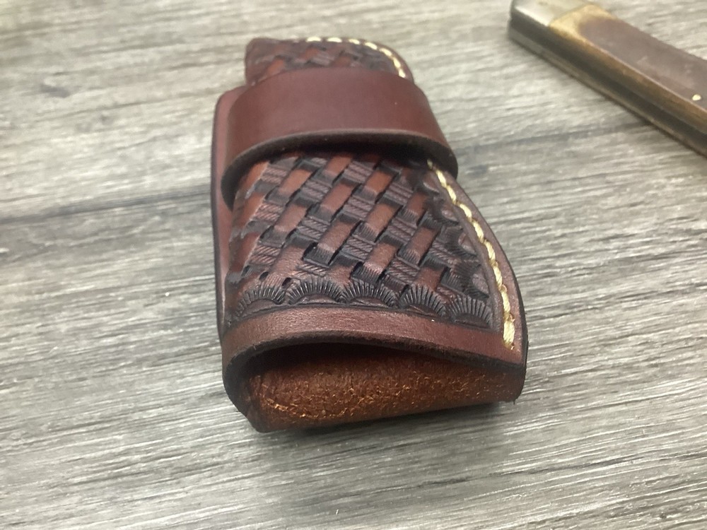 Leather Folding Knife Case Sheath Folding Hunter 5 1/4" Size (Sheath Only)