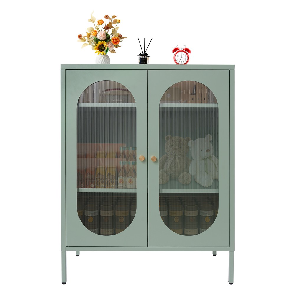 Accent Storage Cabinet with Glass Doors Decorative Cabinet Buffet & Sideboard