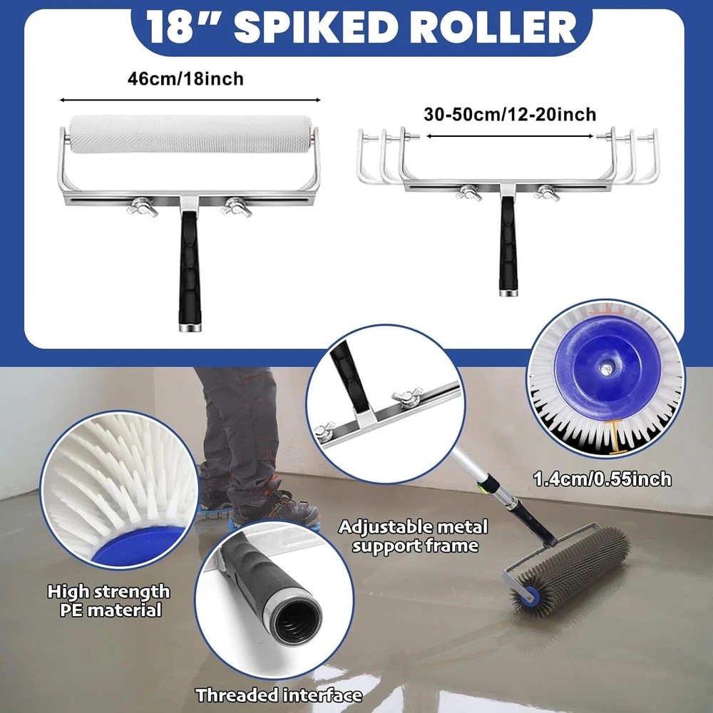 Self-Levelling Cement Tool Kit, Epoxy Floor Kit, Spike Roller for Self Leveling,