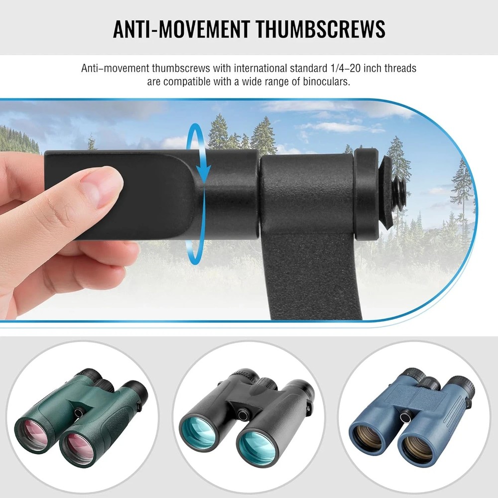 Binocular Tripod Adapter with Quick Release 1/4 Inch Threading Detachable Mount