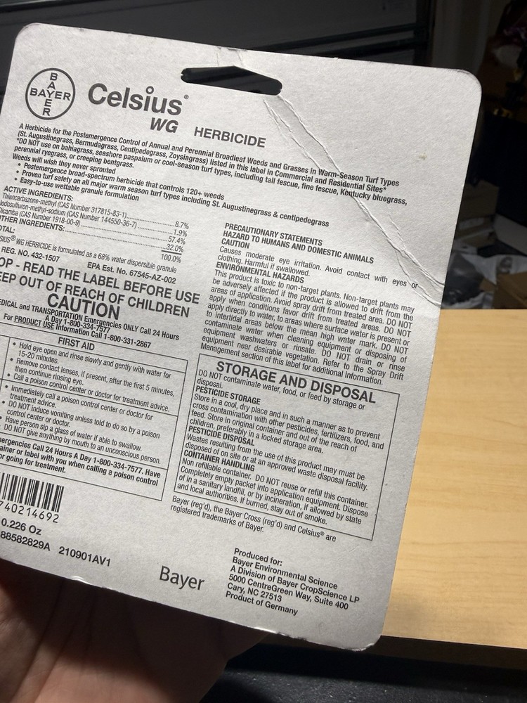 Celsius Herbicide - Single dose 0.226 oz Easy Mix Packet - Post Emergent