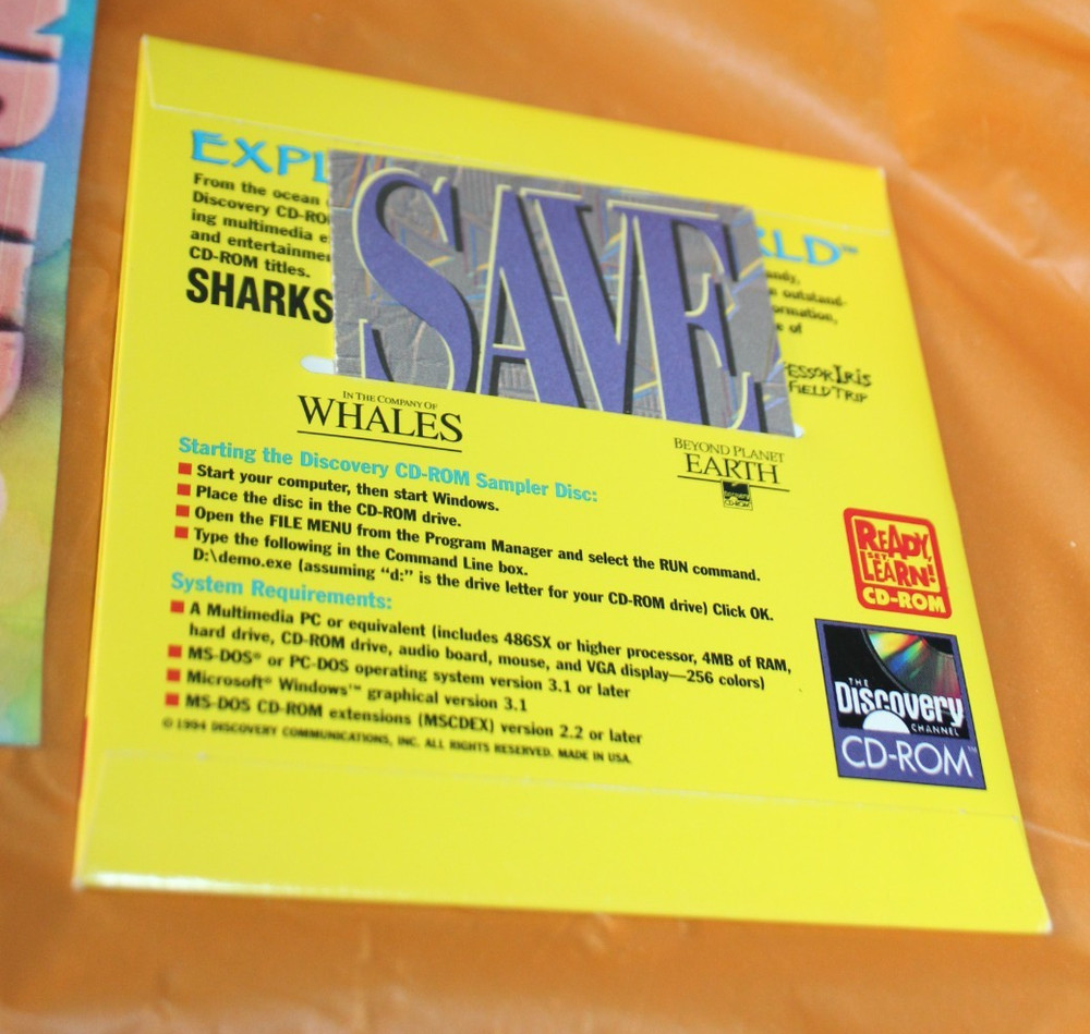 Vintage 1994 Discovery Channel Explore Your World Computer CD Rom Sampler Disc