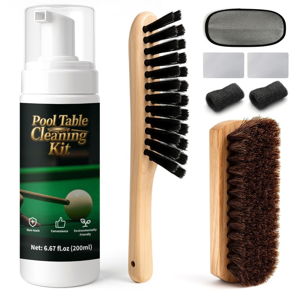 8pcs Pool Table Cleaning Kit - Powerful Cleaner Quickly Breaks Down Chalk  St...