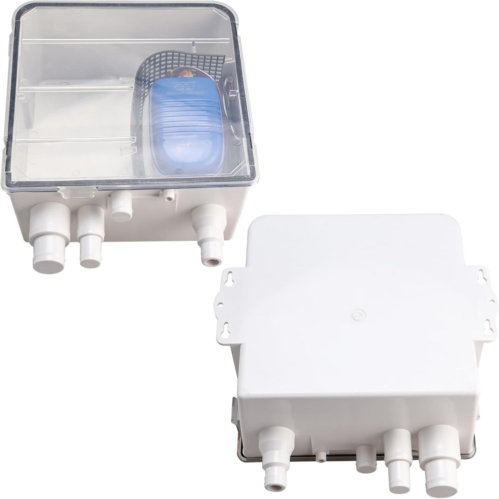 12V 750GPH Shower Sump Pump Marine Boat Multi-port Inlet Drain Kit System