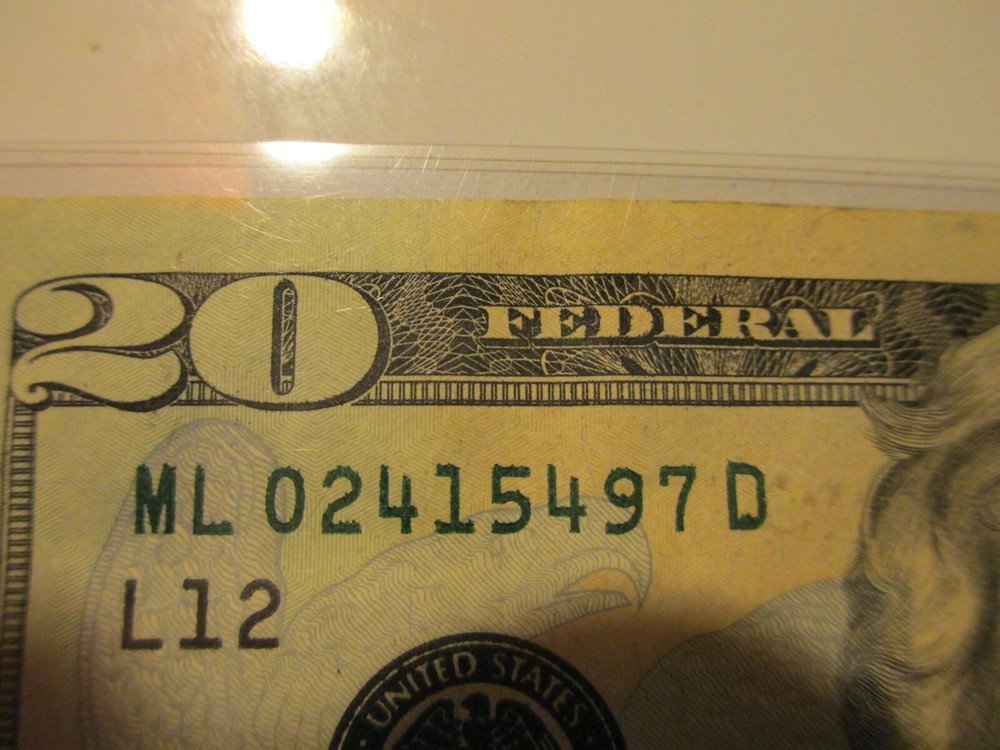 2013 Error $20 Twenty Dollar Bill excessive ink Bleed thru