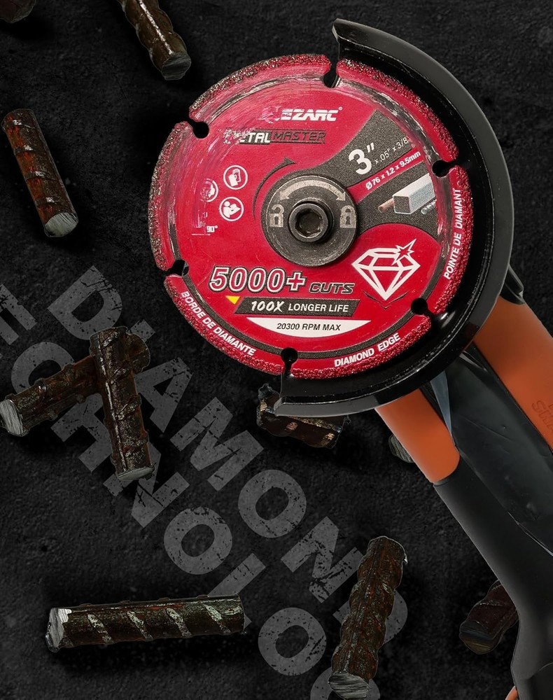 2 Pack Diamond Cutting Wheel - 5000+ Cuts, Durable Solid Steel Construction